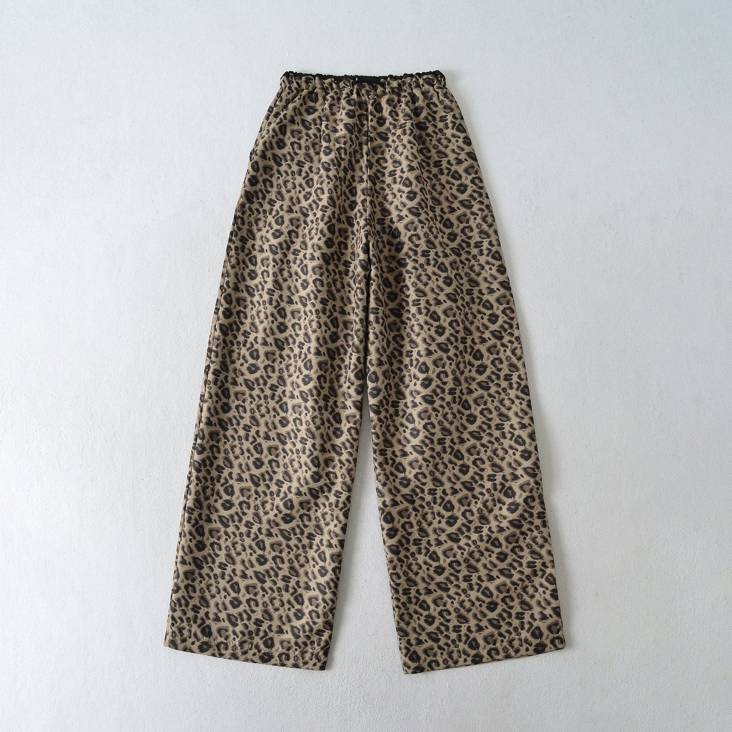 Retro Color Blocked Loose Straight Leg Wide Leg Athletic Pants with Leopard Print - Casual Sporty Trousers for Women