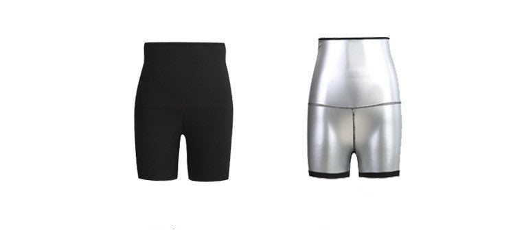 Women's High Waist Double-Layer Athletic Pants with Silver-Coated Inner Lining - Shorts and Full Length