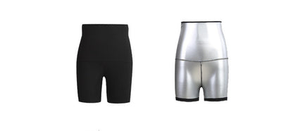 Women's High Waist Double-Layer Athletic Pants with Silver-Coated Inner Lining - Shorts and Full Length
