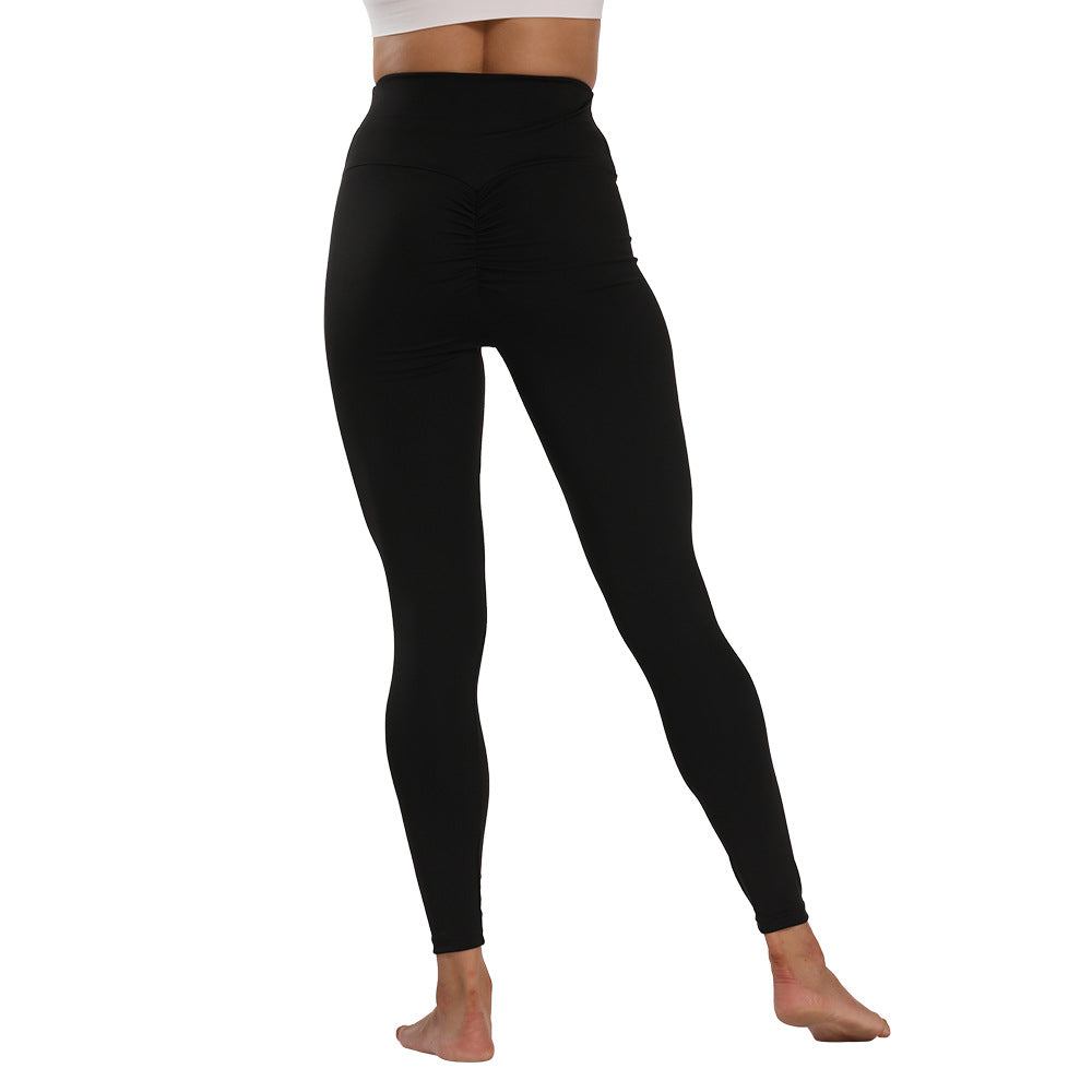 Women's High Waist Scrunch Athletic Leggings - Solid Color Stretch Workout Pants