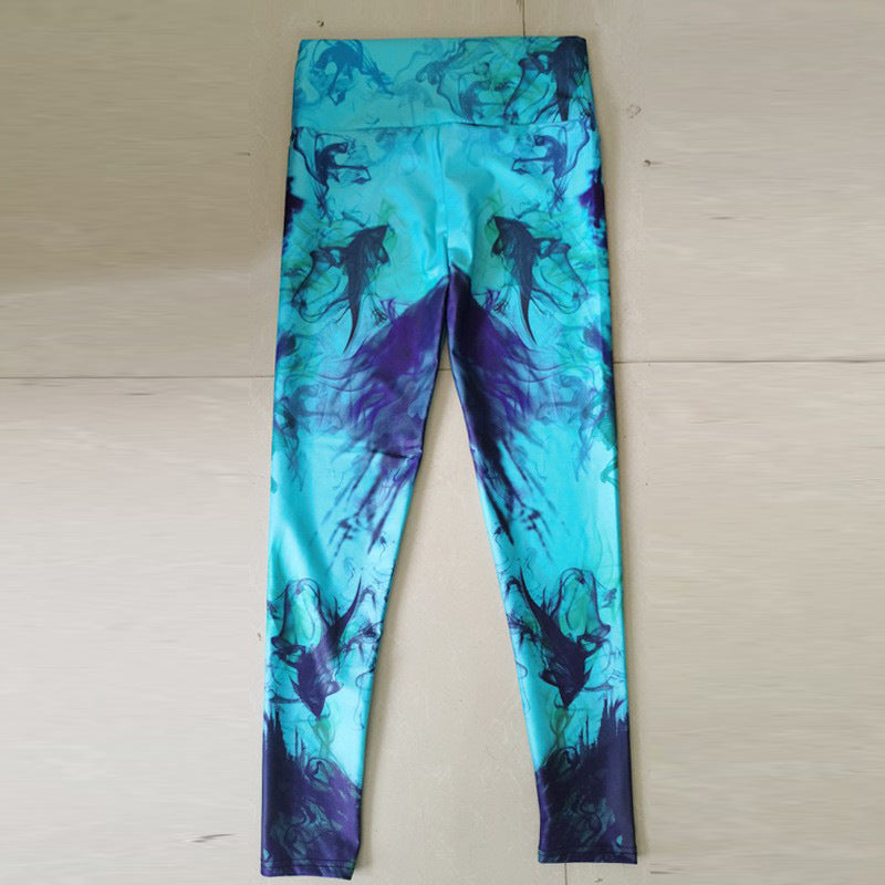 Tie-Dye High Waist Athletic Leggings for Women - Stretch Workout Running Yoga Pants